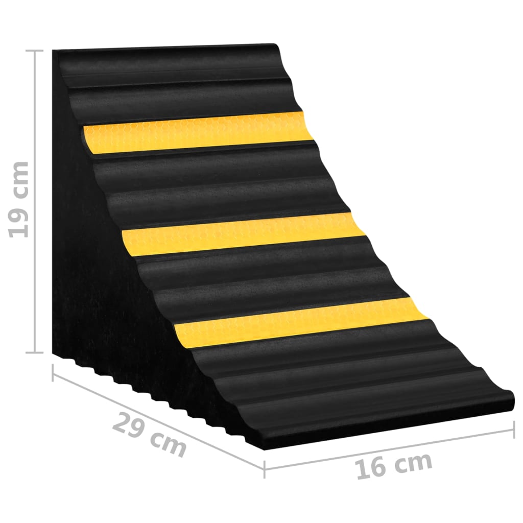 Wielblokken rubber 29 x 16 x 19 cm zwart