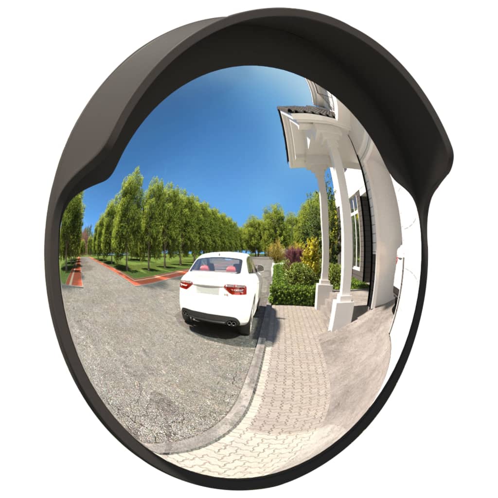 Verkeersspiegel voor buiten 45 cm polycarbonaat zwart