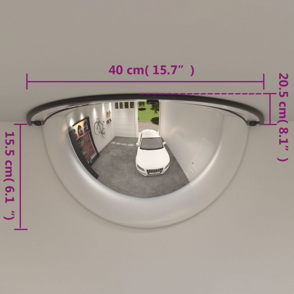 Verkeersspiegels halve bol 40 cm acryl 2 stuks