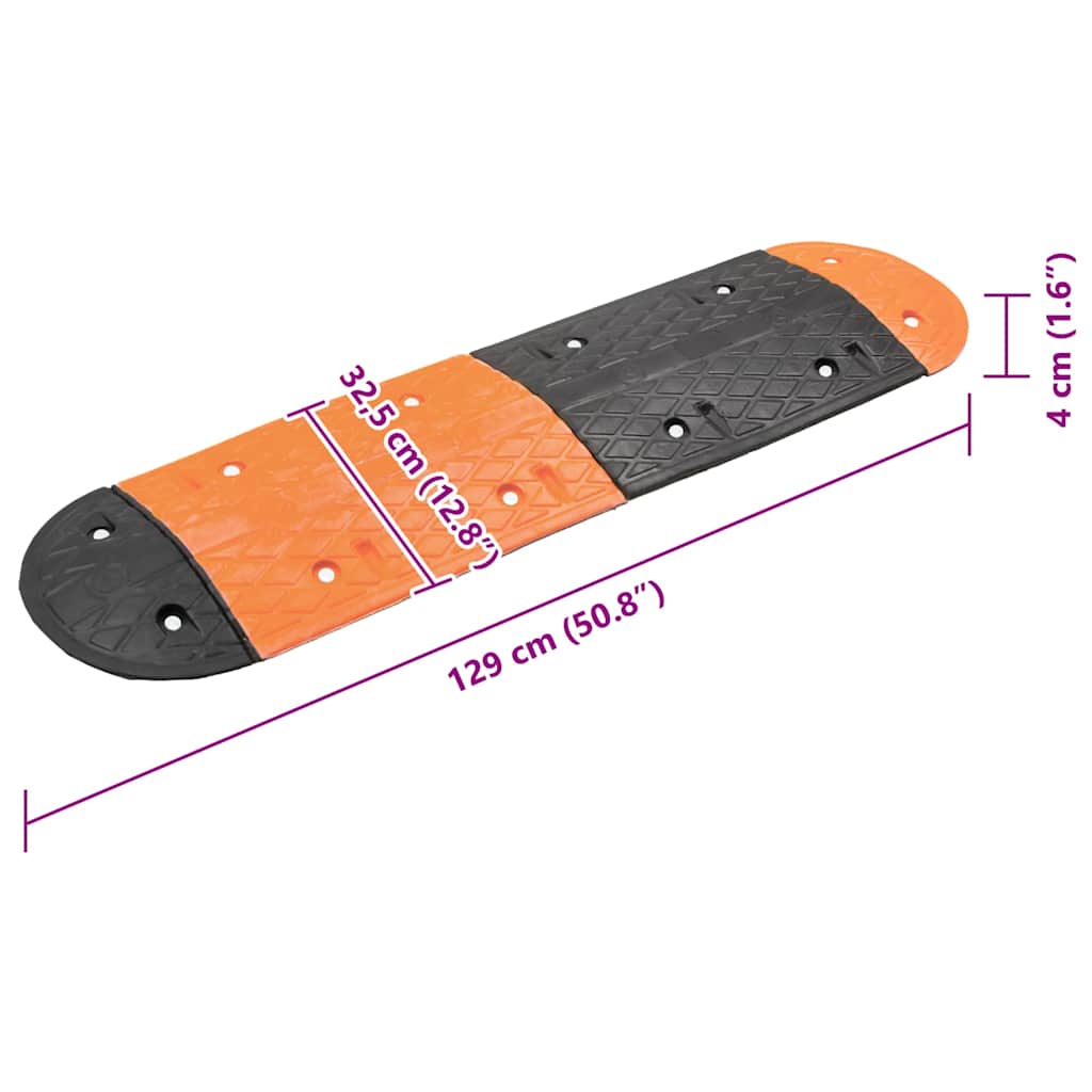 Verkeersdrempel 129 x 32,5 x 4 cm rubber geel en zwart - afbeelding 9