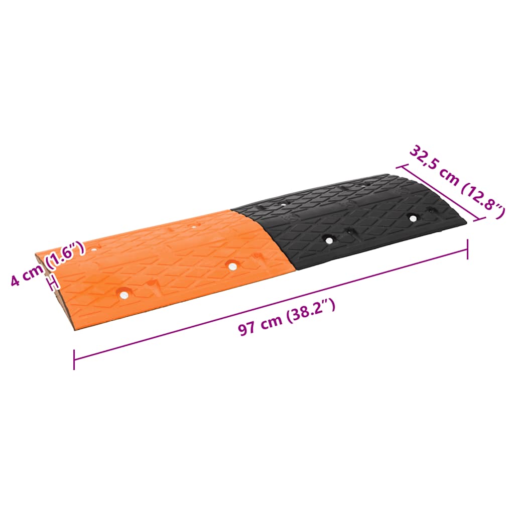 Verkeersdrempel 97 x 32,5 x 4 cm rubber geel en zwart - afbeelding 9