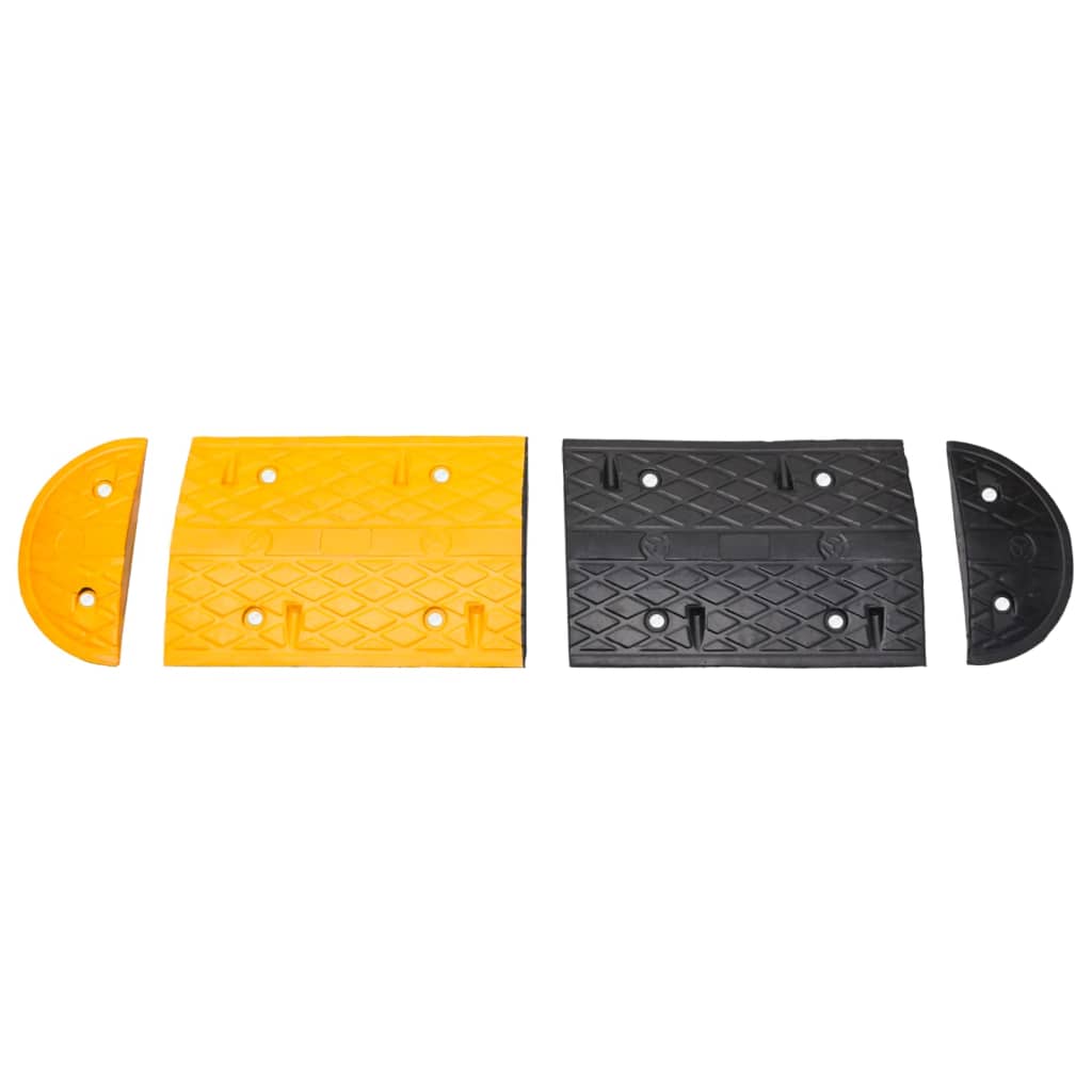 Verkeersdrempel 226 x 32,5 x 4 cm rubber geel en zwart - afbeelding 2