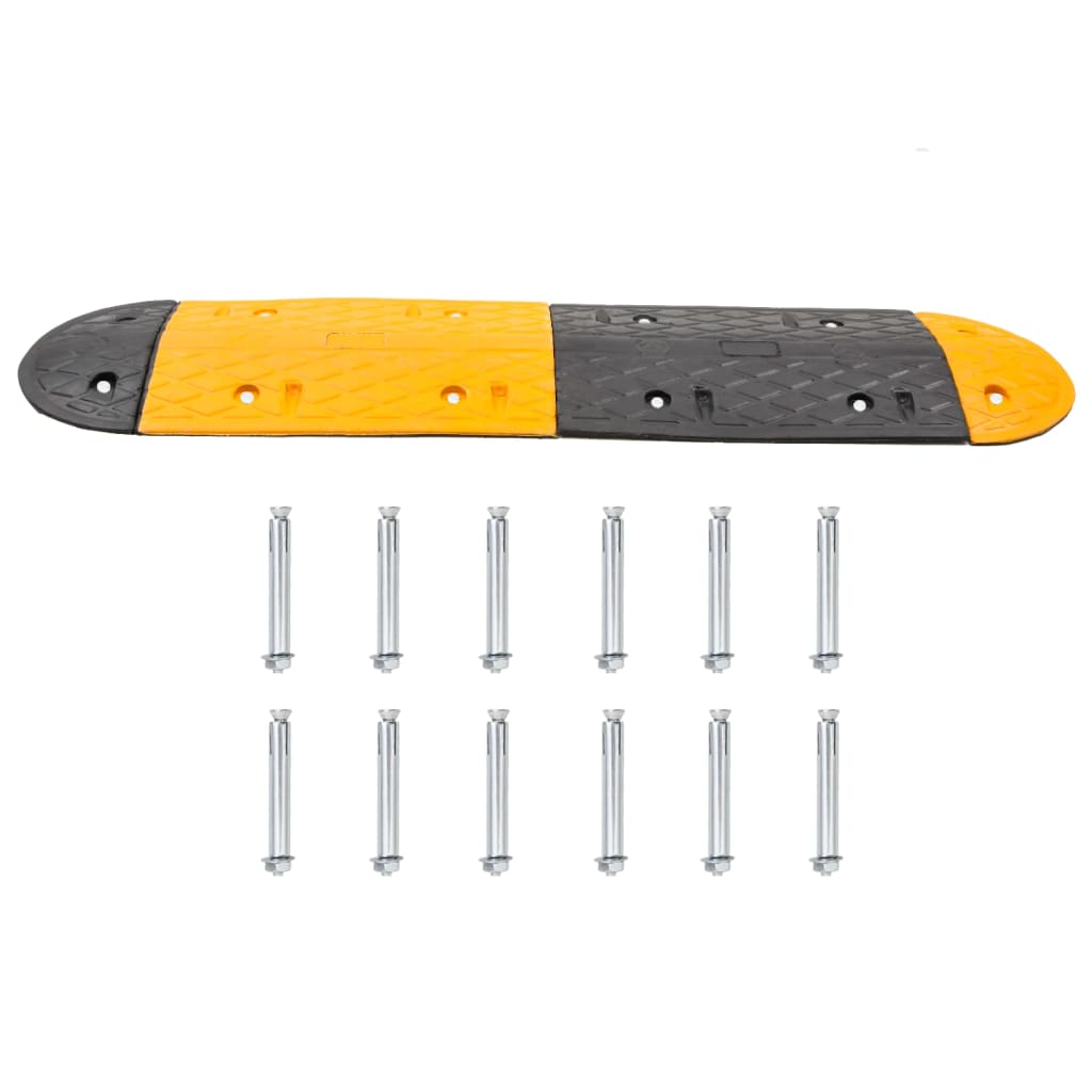 Verkeersdrempel 226 x 32,5 x 4 cm rubber geel en zwart - afbeelding 4