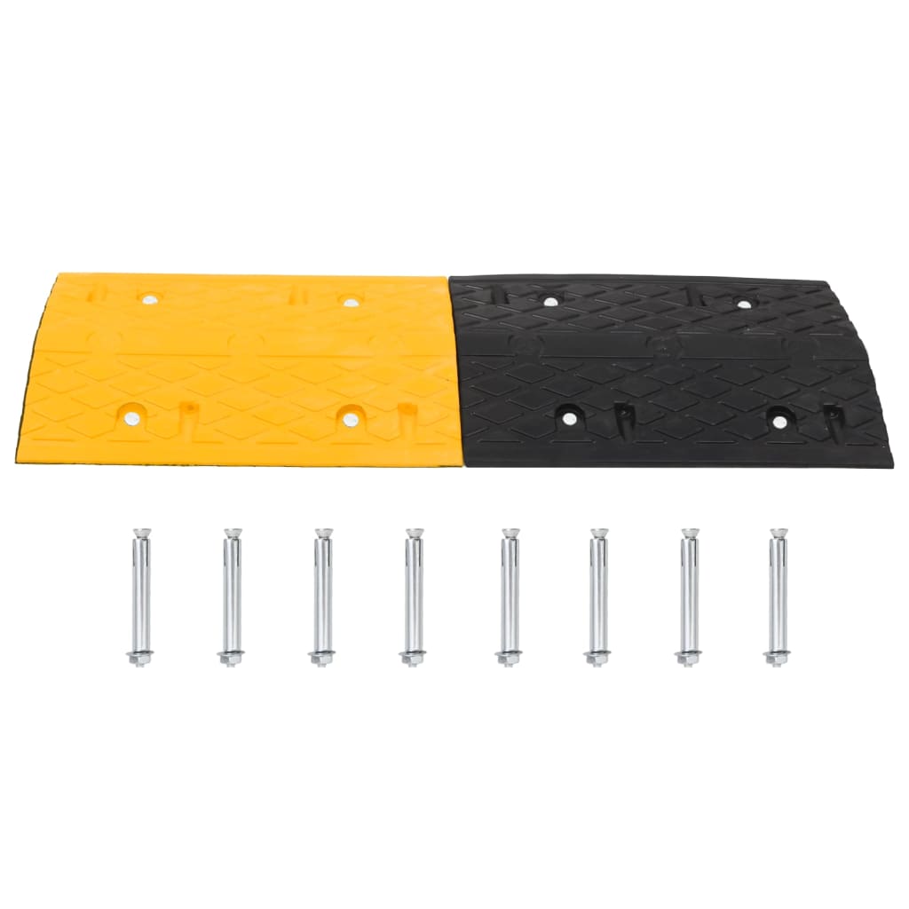 Verkeersdrempel 323 x 32,5 x 4 cm rubber geel en zwart - afbeelding 5