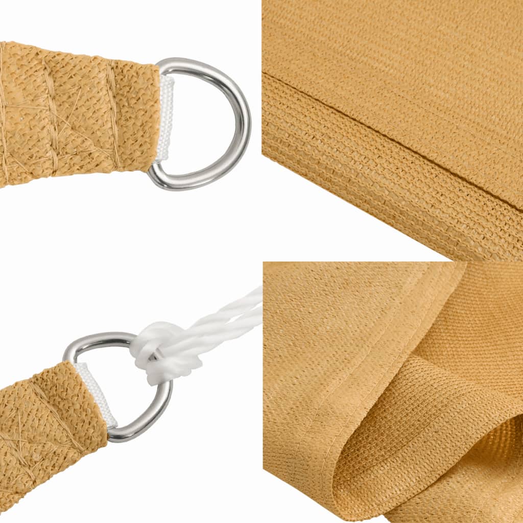 Schaduwdoek rechthoekig zand waterdoorlatend HDPE 160 g/m² detail 5