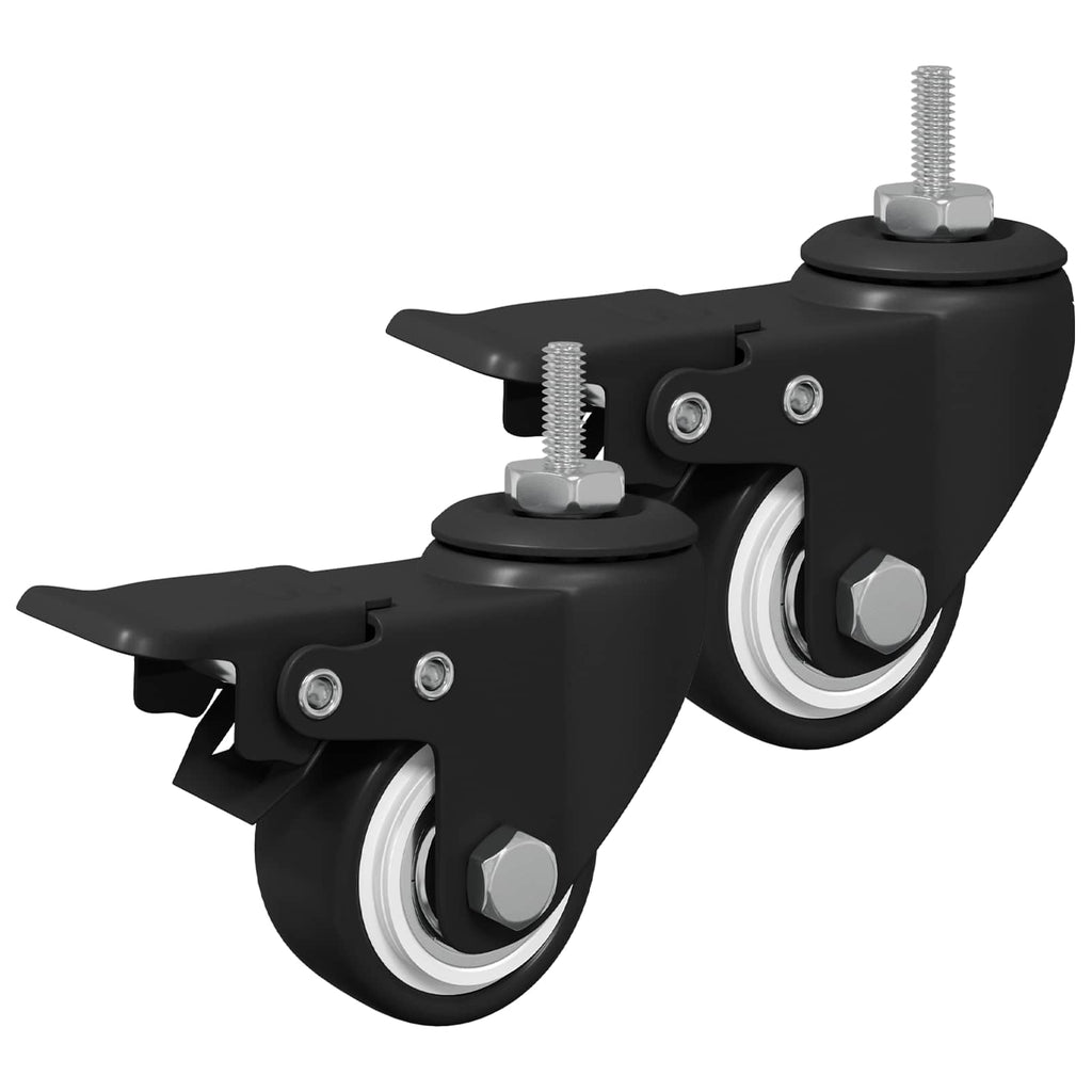 Zwenkwielen M6 x 37 mm zwart