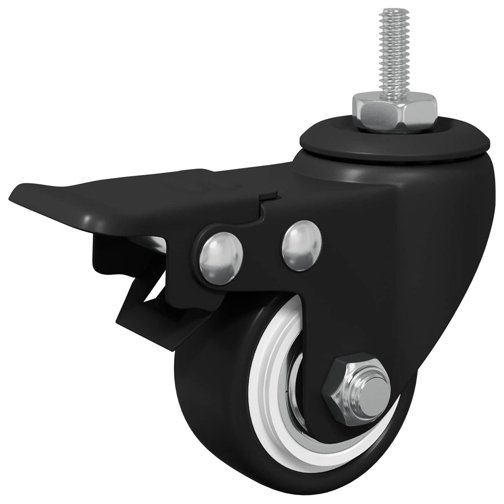 Zwenkwielen M6 x 37 mm zwart