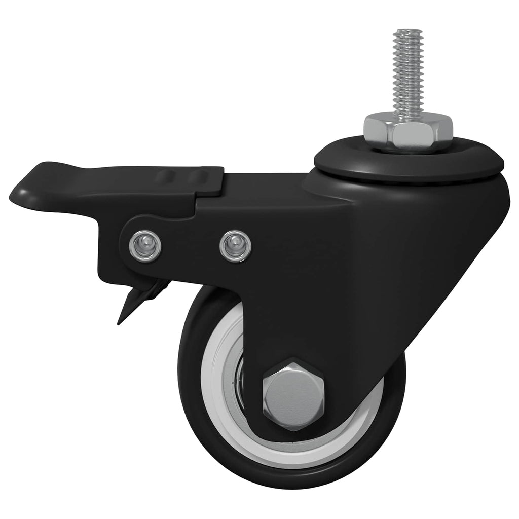 Zwenkwielen M6 x 37 mm zwart