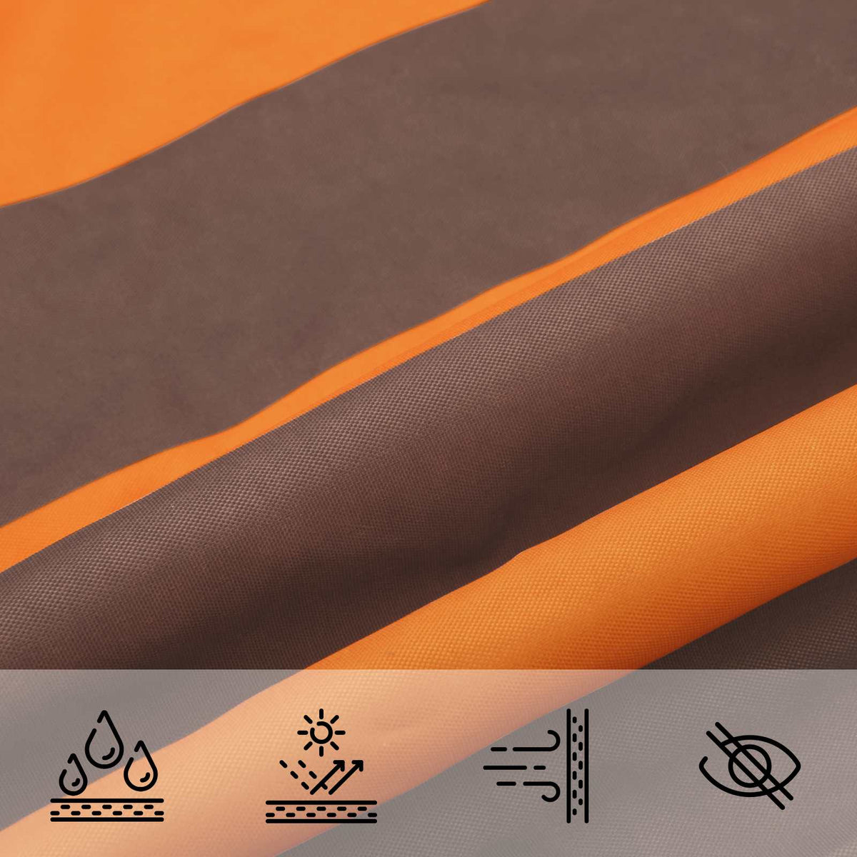 Schaduwdoek vierkant oranje waterdicht oxford stof detail 5