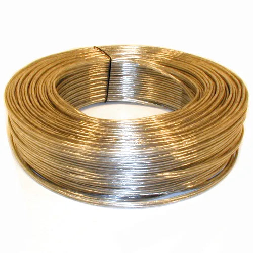 Afgeplat snoer 2x0,75 mm² transparant zilver - 100 meter