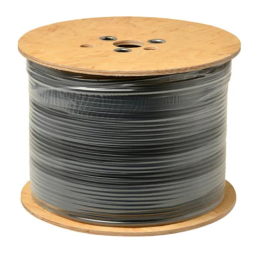 Afgeplat snoer 2x0,75 mm² zwart op haspel - 500 meter