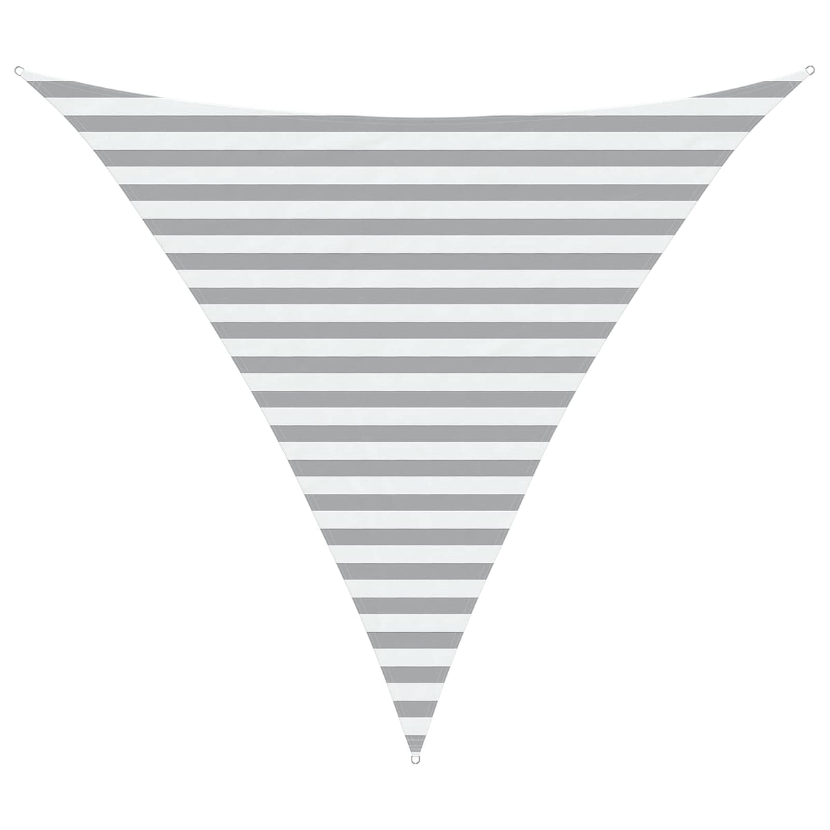 Driehoekig schaduwdoek in lichtgrijs en wit