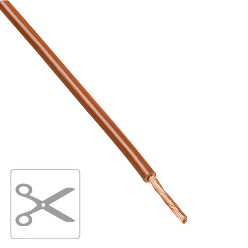 Montagesnoer H07V2-K 90°C 16 mm² soepel bruin kniplengte per meter
