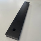 Plastic building blocks with holes from BouwmarktXL, arranged in a strip for construction or educational use.