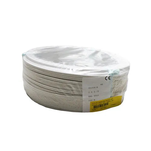 Tweelingsnoer 2x0,75 mm² wit 100 meter