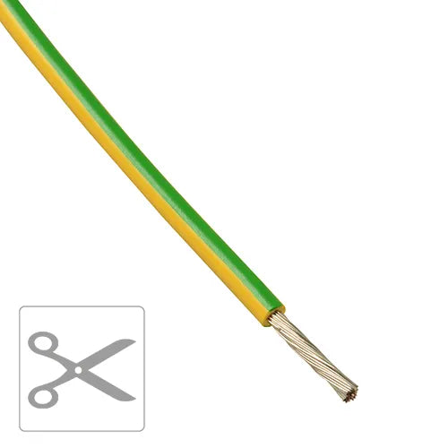 Vertind montagesnoer 90°C UV bestendig 6 mm² geel/groen kniplengte per meter